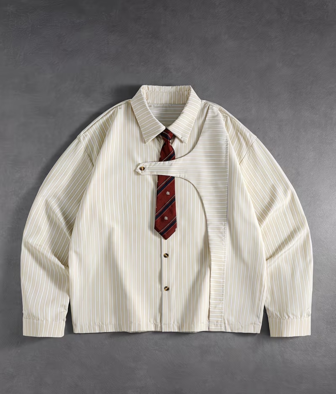 RIVRLANE Tie Pinstripe Shirt